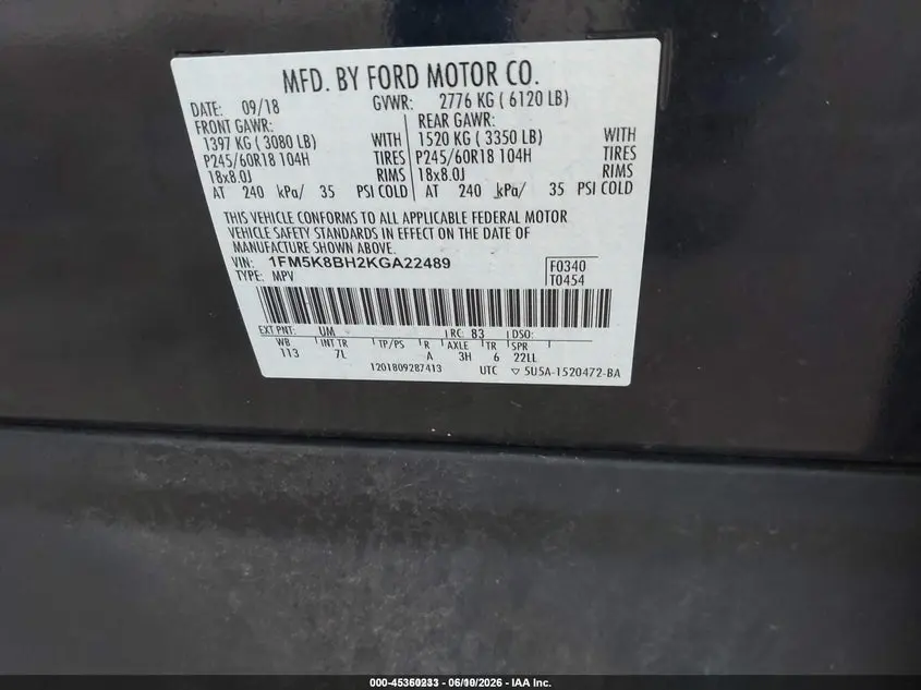 2019 FORD EXPLORER  