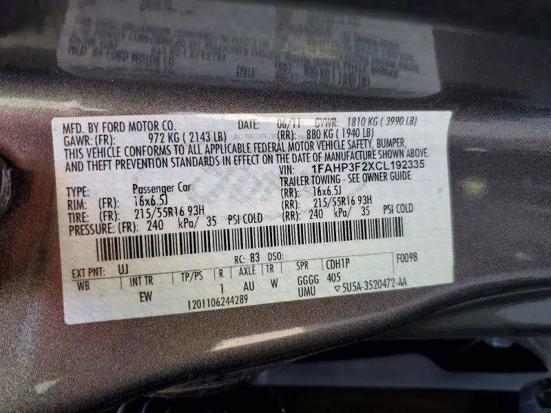 2012 FORD FOCUS SE  
