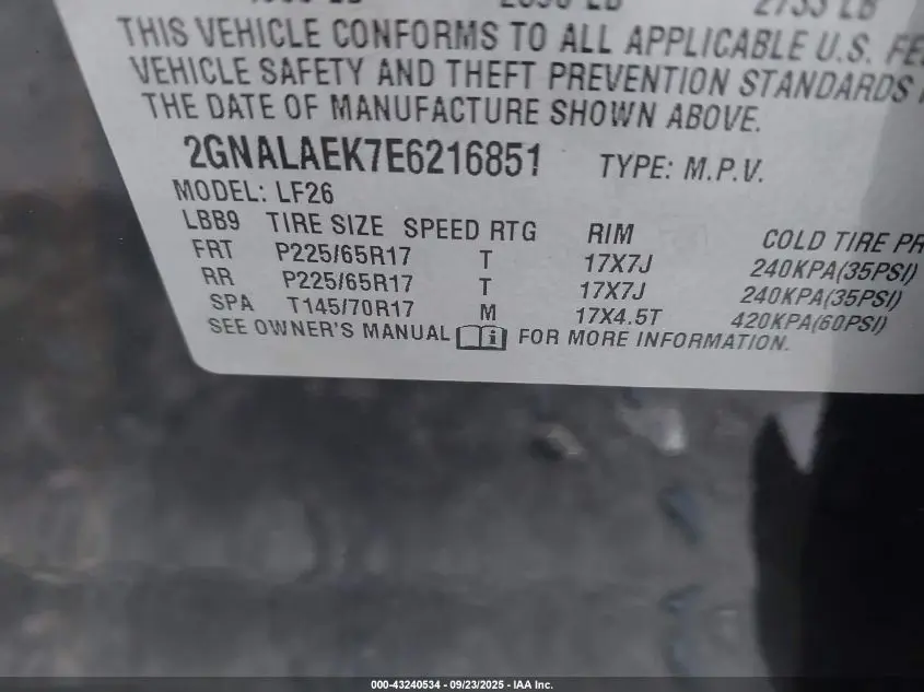 2014 CHEVROLET EQUINOX LS