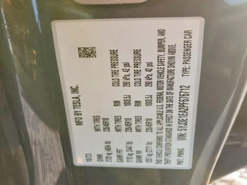 2023 TESLA MODEL 3   