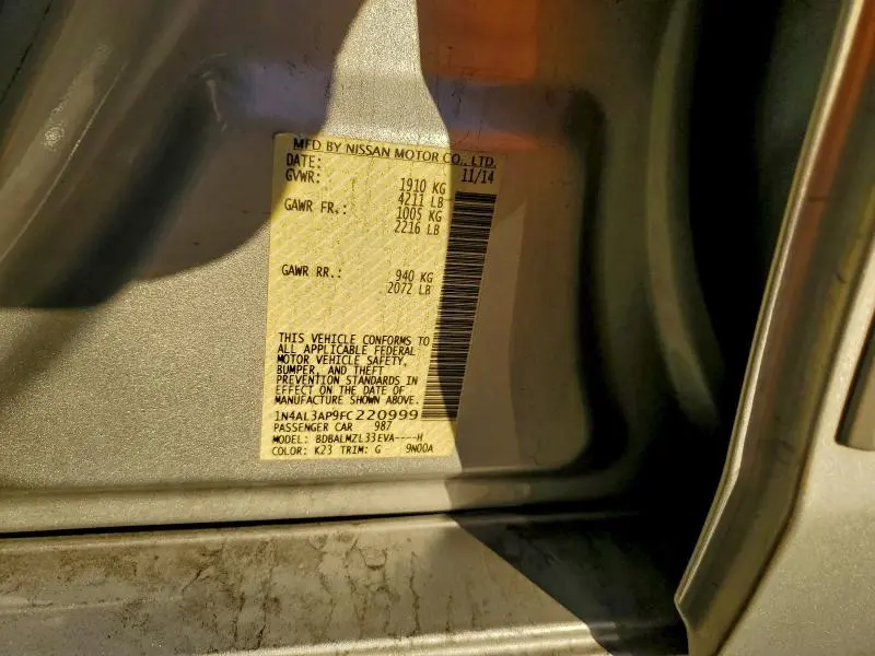 2015 NISSAN ALTIMA 2.5  