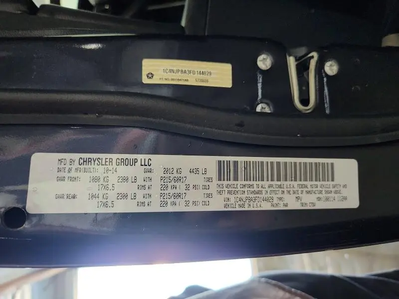 2015 JEEP PATRIOT SPORT  