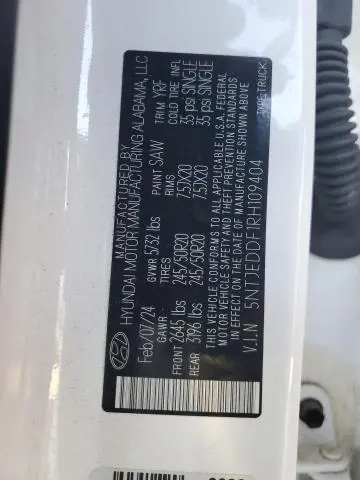 2024 HYUNDAI SANTA CRUZ LIMITED  