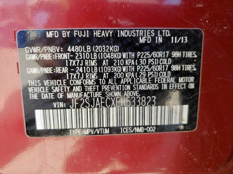 2014 SUBARU FORESTER 2.5I PREMIUM