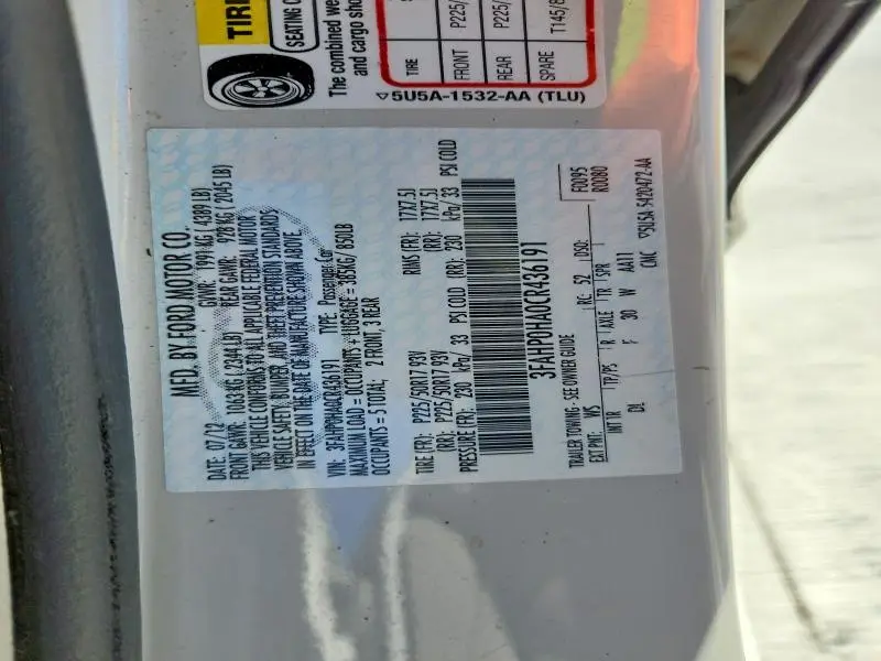 2012 FORD FUSION SE  