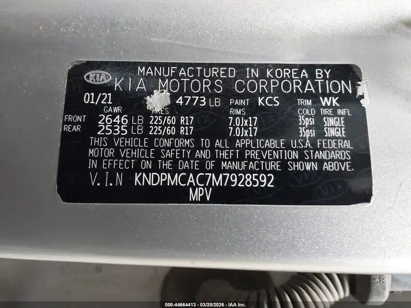 2021 KIA SPORTAGE LX