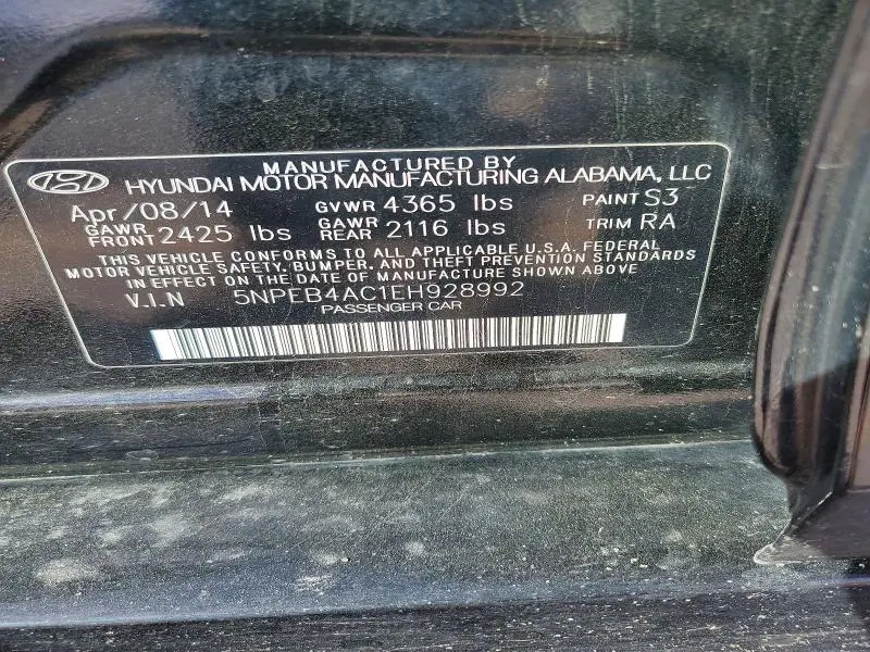 2014 HYUNDAI SONATA GLS  