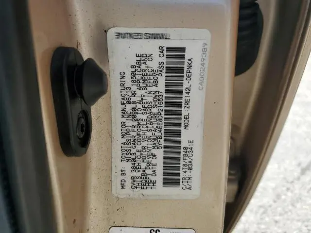 2013 TOYOTA COROLLA BASE  
