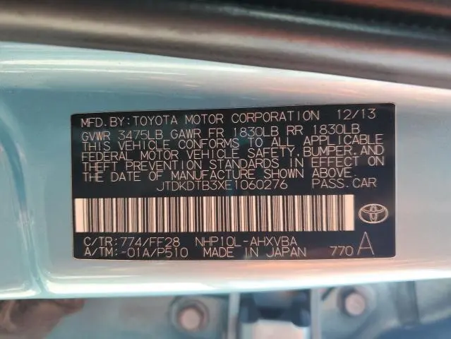 2014 TOYOTA PRIUS C   