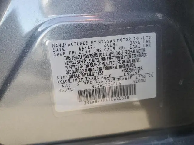 2018 NISSAN SENTRA S  