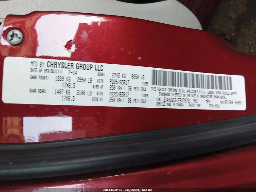 2014 DODGE GRAND CARAVAN SXT