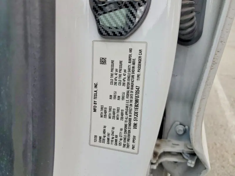 2021 TESLA MODEL 3   