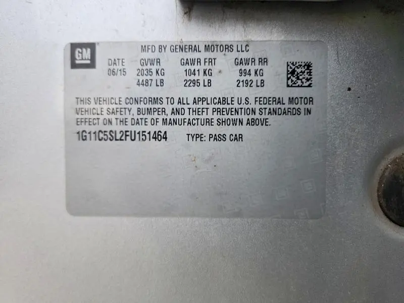 2015 CHEVROLET MALIBU 1LT  