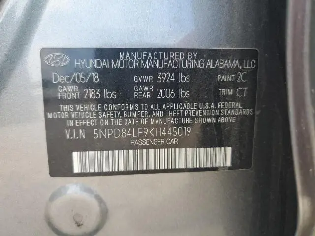 2019 HYUNDAI ELANTRA SEL  