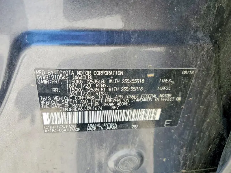 2018 TOYOTA RAV4 LIMITED  