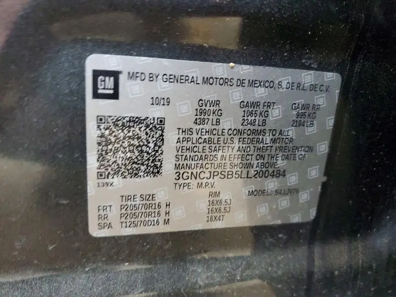 2020 CHEVROLET TRAX 1LT  