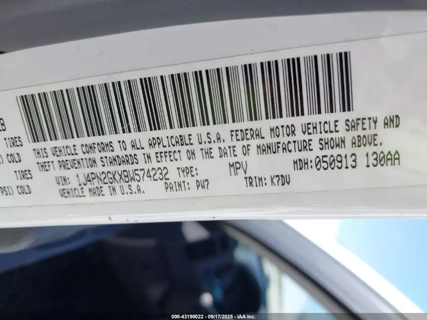 2011 JEEP LIBERTY SPORT