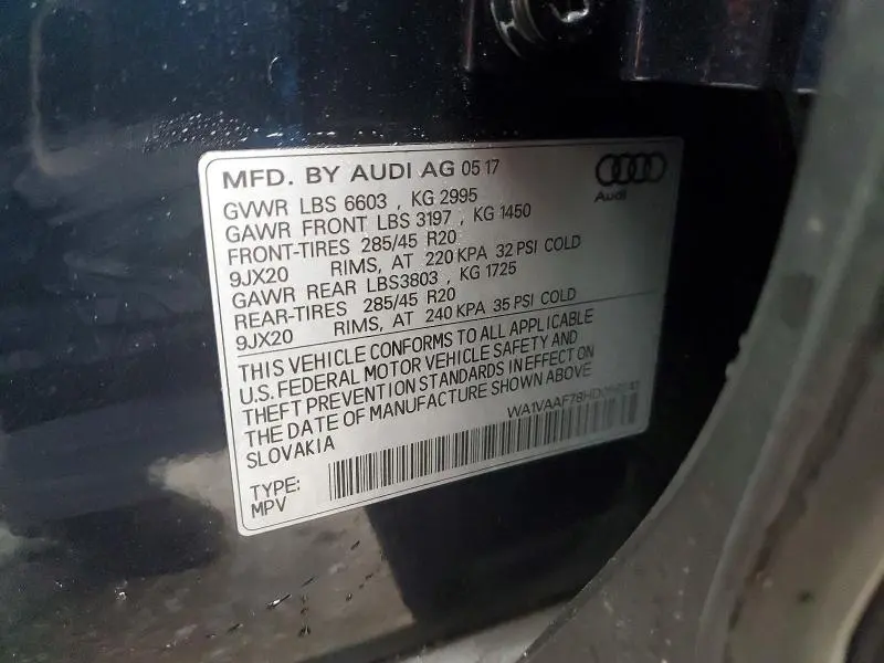2017 AUDI Q7 PRESTIGE  