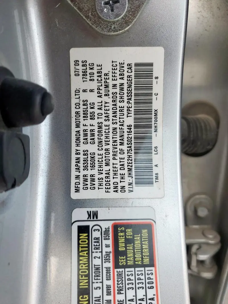 2010 HONDA INSIGHT EX  