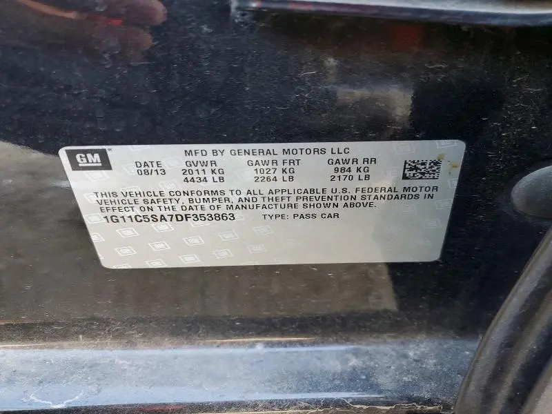 2013 CHEVROLET MALIBU 1LT  