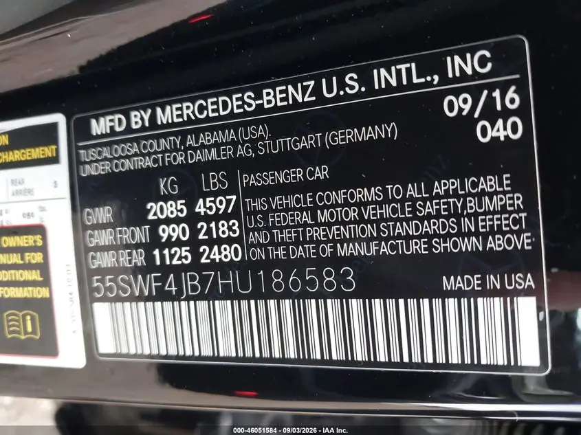 2017 MERCEDES-BENZ C 300 SPORT