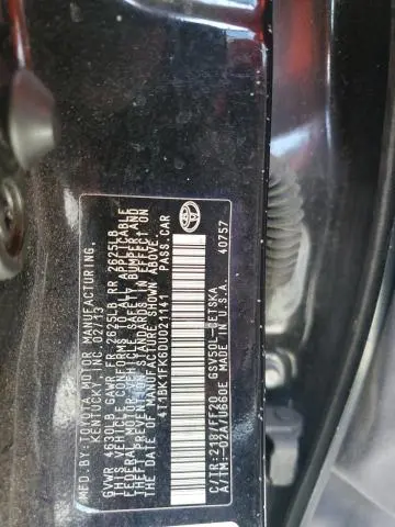 2013 TOYOTA CAMRY SE V6  
