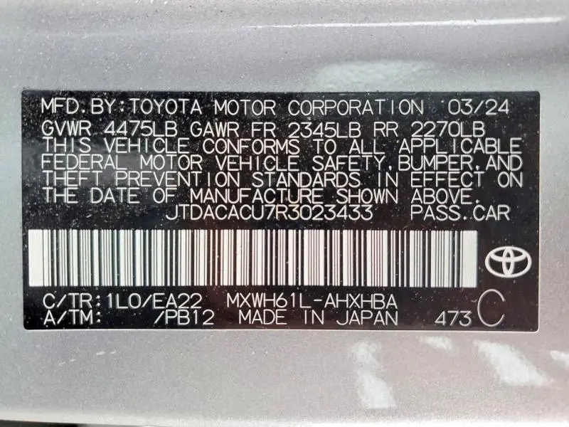 2024 TOYOTA PRIUS PRIME SE  