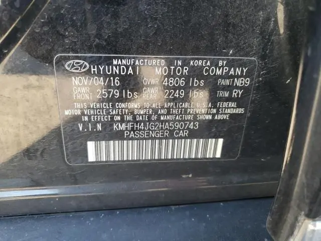 2017 HYUNDAI AZERA LIMITED  