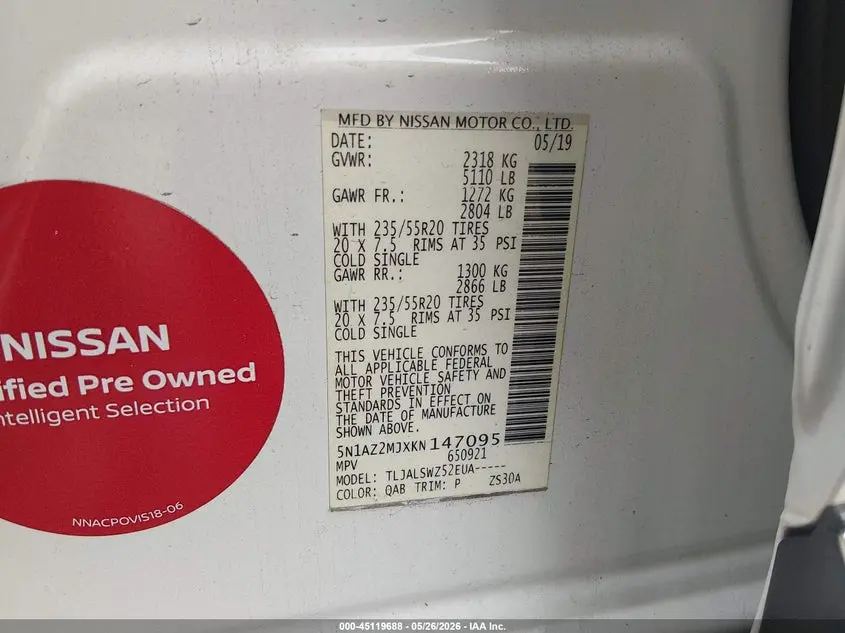 2019 NISSAN MURANO PLATINUM