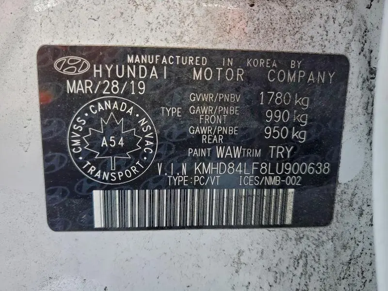 2020 HYUNDAI ELANTRA SEL  