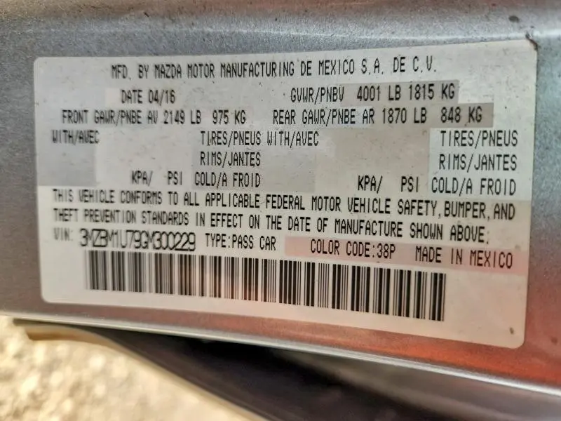 2016 MAZDA 3 SPORT  
