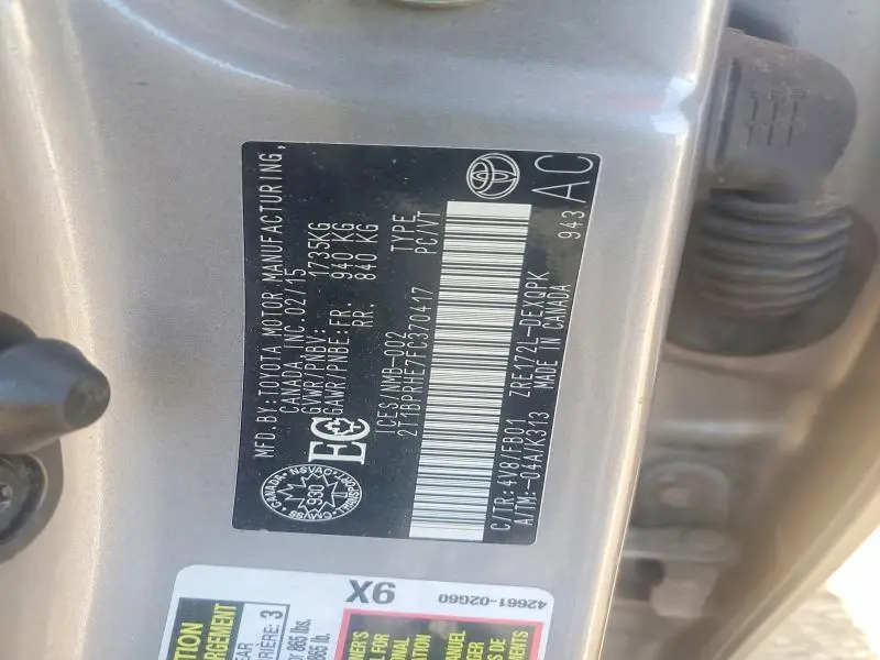 2015 TOYOTA COROLLA LE ECO  