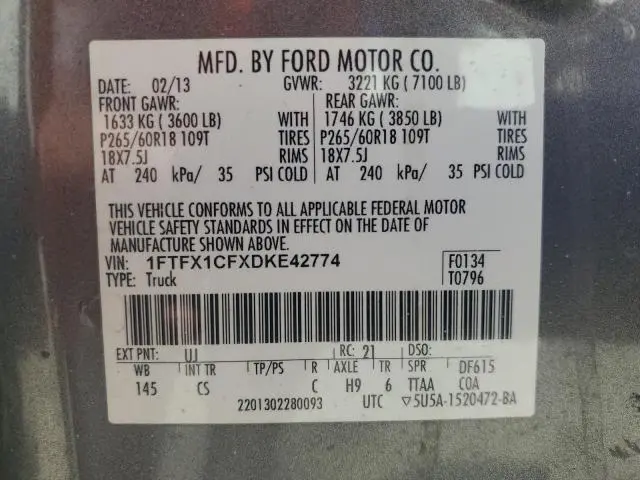 2013 FORD F150 SUPER CAB  