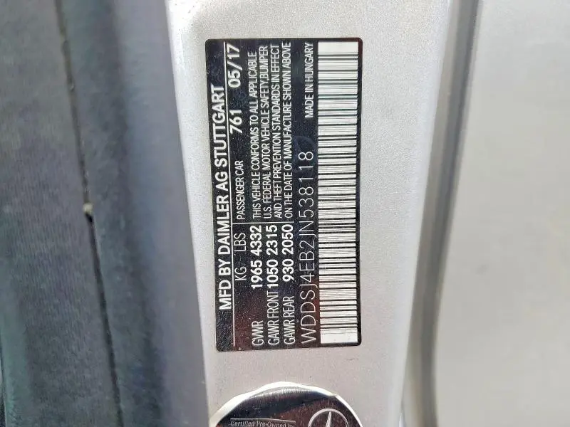2018 MERCEDES-BENZ CLA 250  