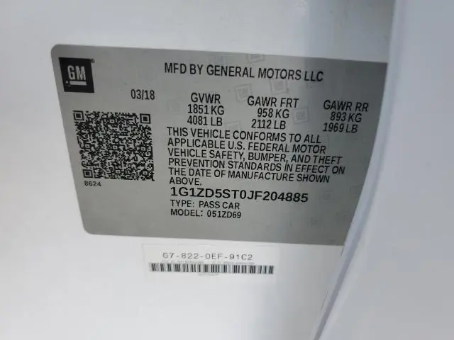2018 CHEVROLET MALIBU LT  