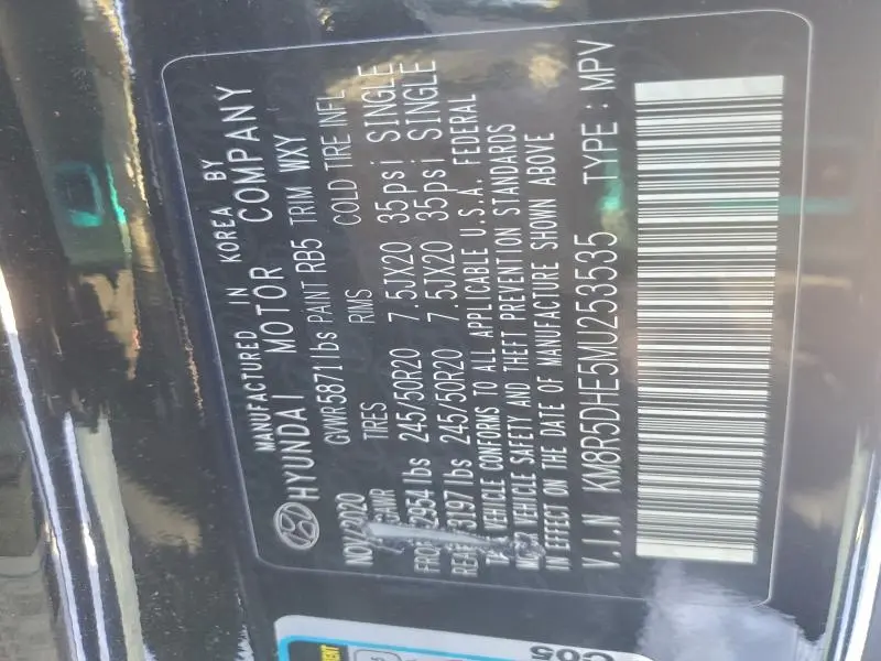 2021 HYUNDAI PALISADE LIMITED  