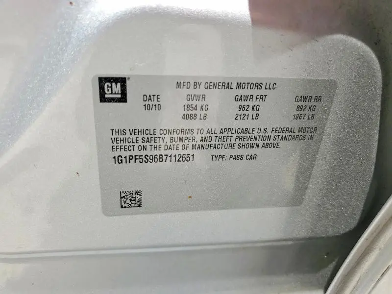 2011 CHEVROLET CRUZE LT  