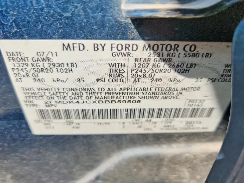2011 FORD EDGE SEL  