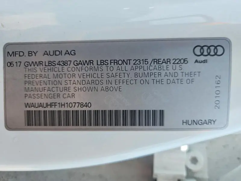 2017 AUDI A3 PREMIUM  