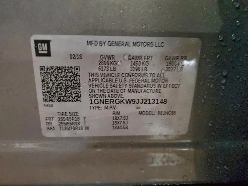 2018 CHEVROLET TRAVERSE LT  