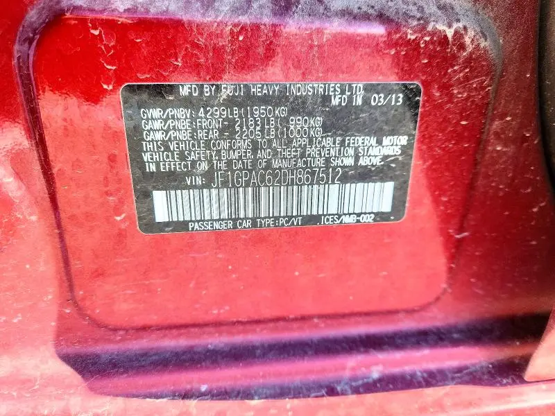 2013 SUBARU IMPREZA PREMIUM  