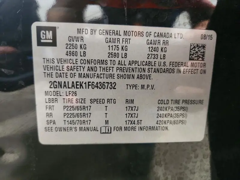 2015 CHEVROLET EQUINOX LS  