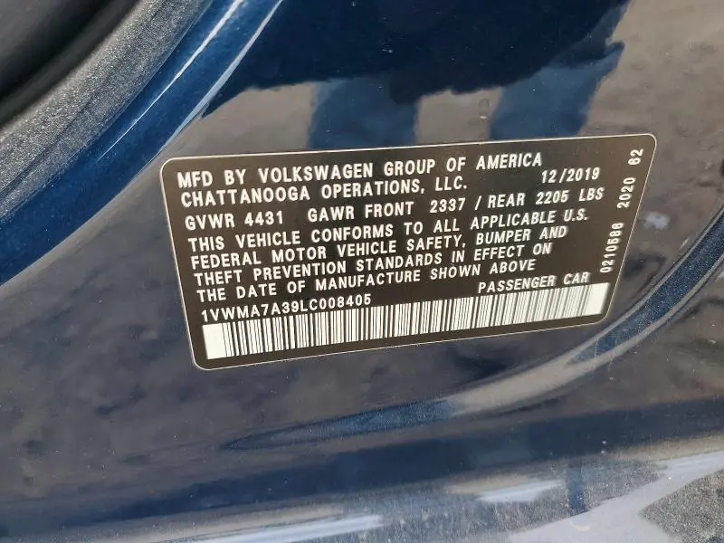 2020 VOLKSWAGEN PASSAT R-LINE  