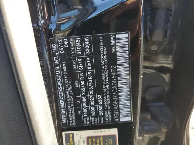 2012 MERCEDES-BENZ ML 350 4MATIC  