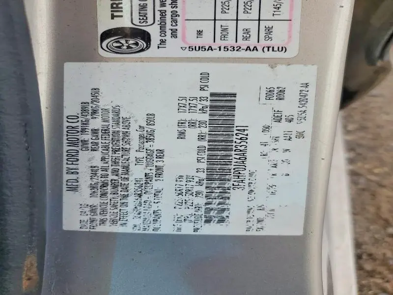 2010 FORD FUSION SEL  