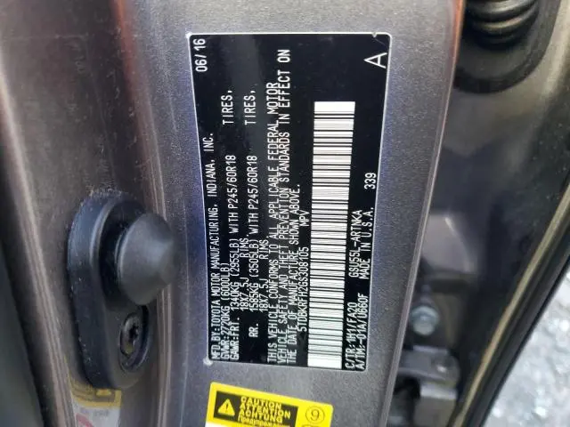 2016 TOYOTA HIGHLANDER LE  