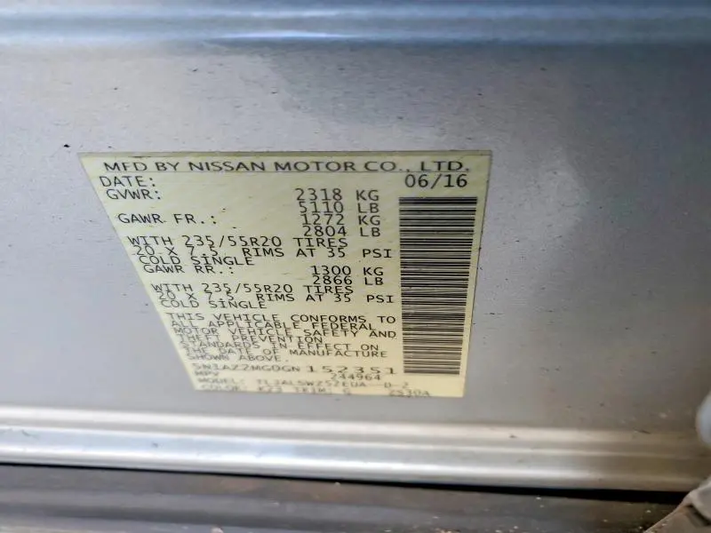 2016 NISSAN MURANO S  