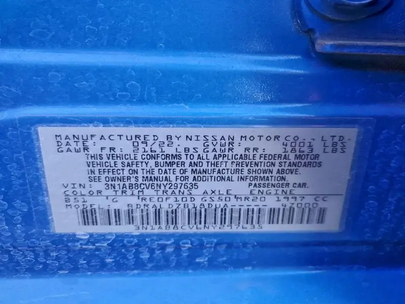 2022 NISSAN SENTRA SV  