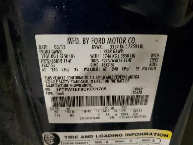2013 FORD F150 SUPERCREW  