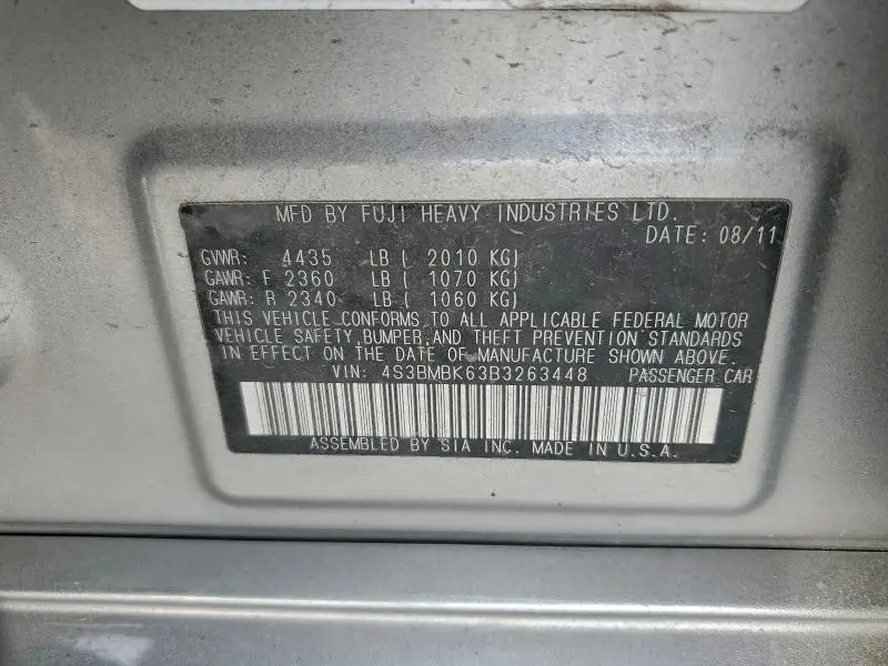 2011 SUBARU LEGACY 2.5I LIMITED  